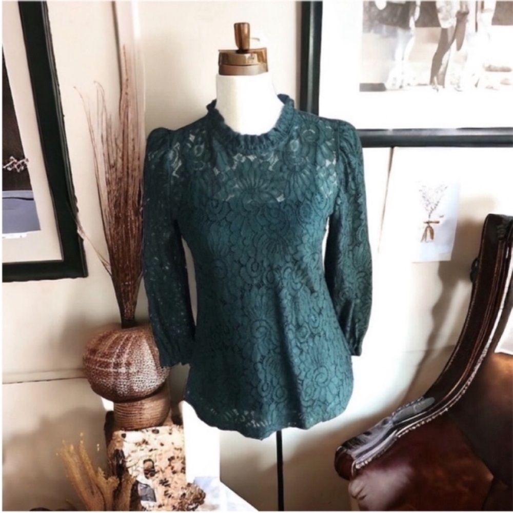 Adiva Emerald Lace Blouse
